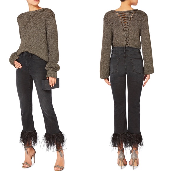 frame feather jeans
